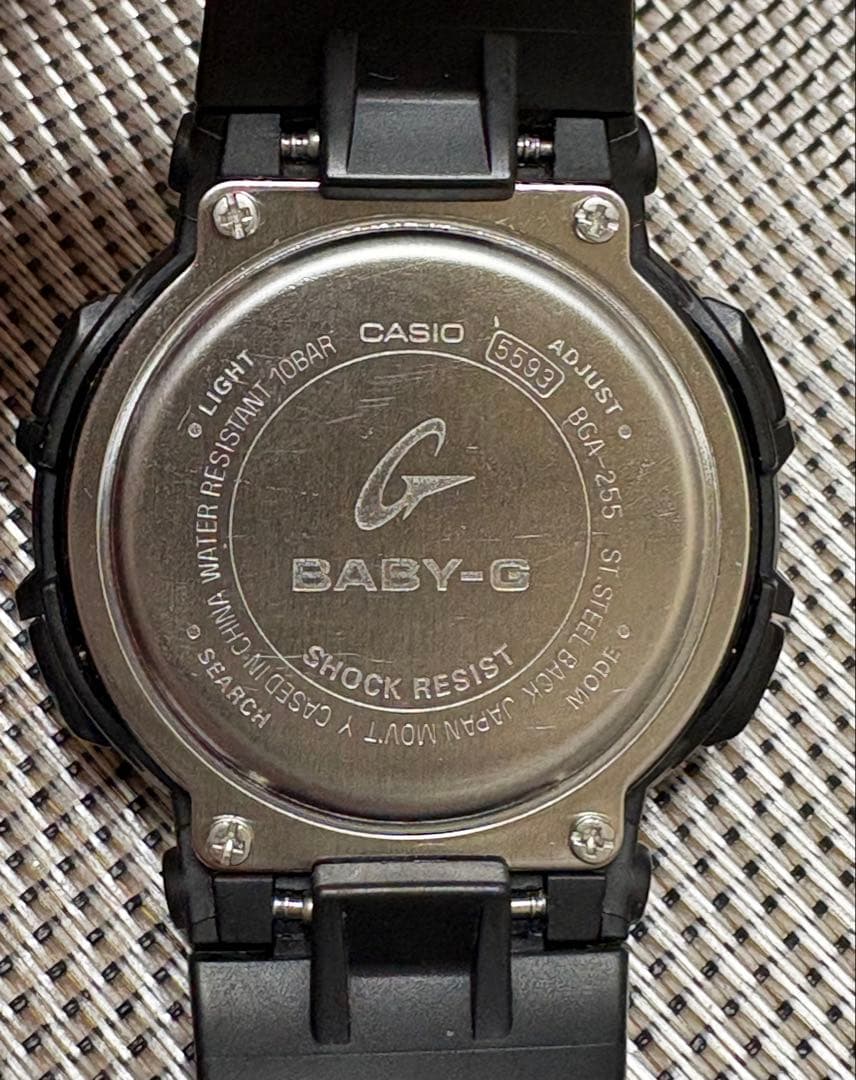 Casio Baby-G BGA-255 Black Model with Battery Replacement and Confirmed Functionality — Japan Import