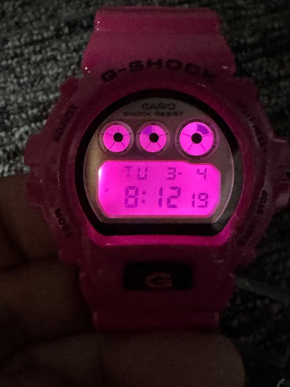 Casio G-Shock Digital DW-6900RCS Crazy Colors Model with Pink Body and Silver Accents — Japan Import