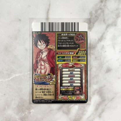 One Piece Treasure World Monkey D. Luffy TW1-01 GR trading card in hard waterproof case Japan import
