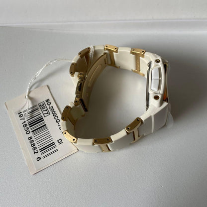 Baby-G Sweet Poison Ladies Watch White and Gold Band Square Monitor Japan Import