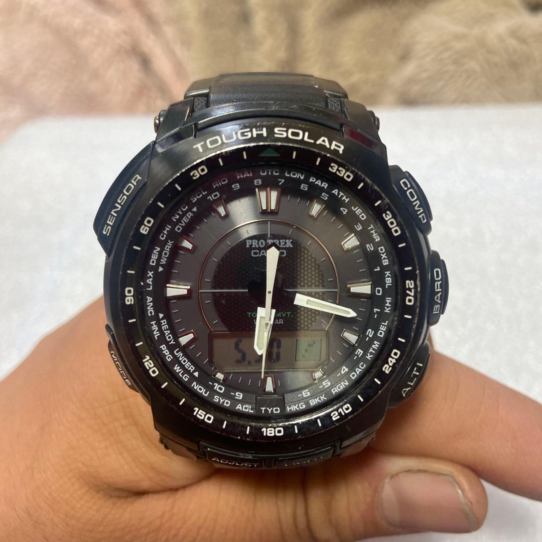 Casio Pro Trek Tauf Solar Black Digital Watch — Japan Import