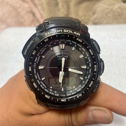 Casio Pro Trek Tauf Solar Black Digital Watch — Japan Import