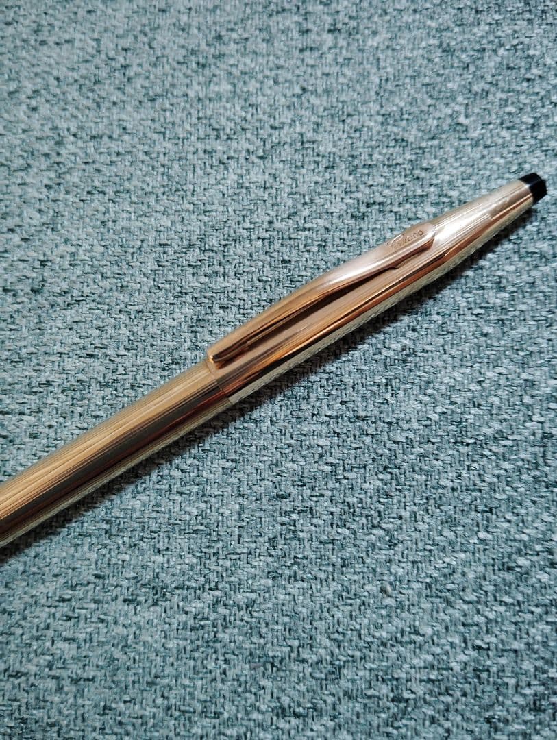 Cross 14 Carat Gold Metal Ballpoint Pen with Case — Japan Import