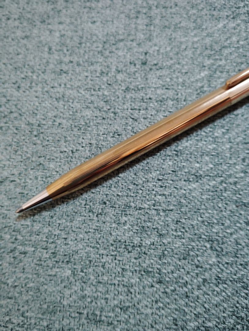 Cross 14 Carat Gold Metal Ballpoint Pen with Case — Japan Import