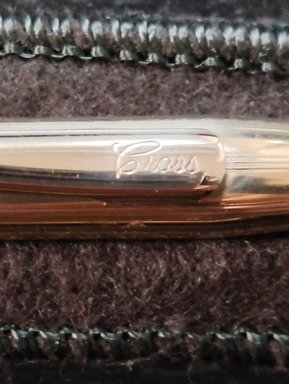 Cross 14 Carat Gold Metal Ballpoint Pen with Case — Japan Import