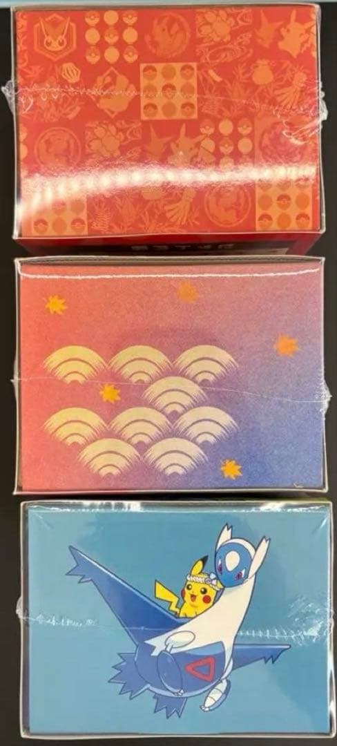 Set of three shrink-wrapped Pokémon Center special boxes from Scarlet & Violet series, Japan import
