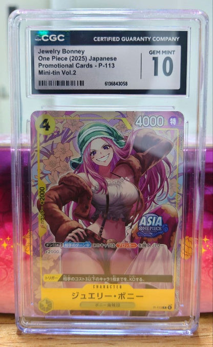 Bonnie Jewelry P-113 trading card graded CGC Gem Mint 10 with serial number 6136843058 from Japan import