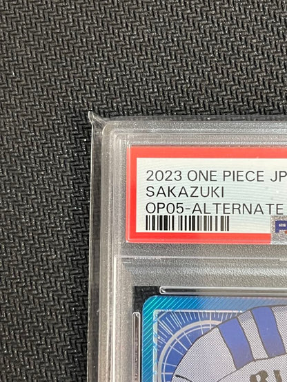 One Piece Sakazuki Leader Parallel PSA 10 Gem Mint Card from Shinjidai no Shuyaku series