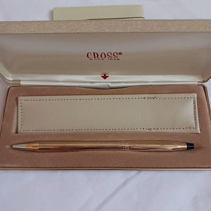 CROSS Twist Ballpoint Pen with Gold Finish and Case - Japan Import