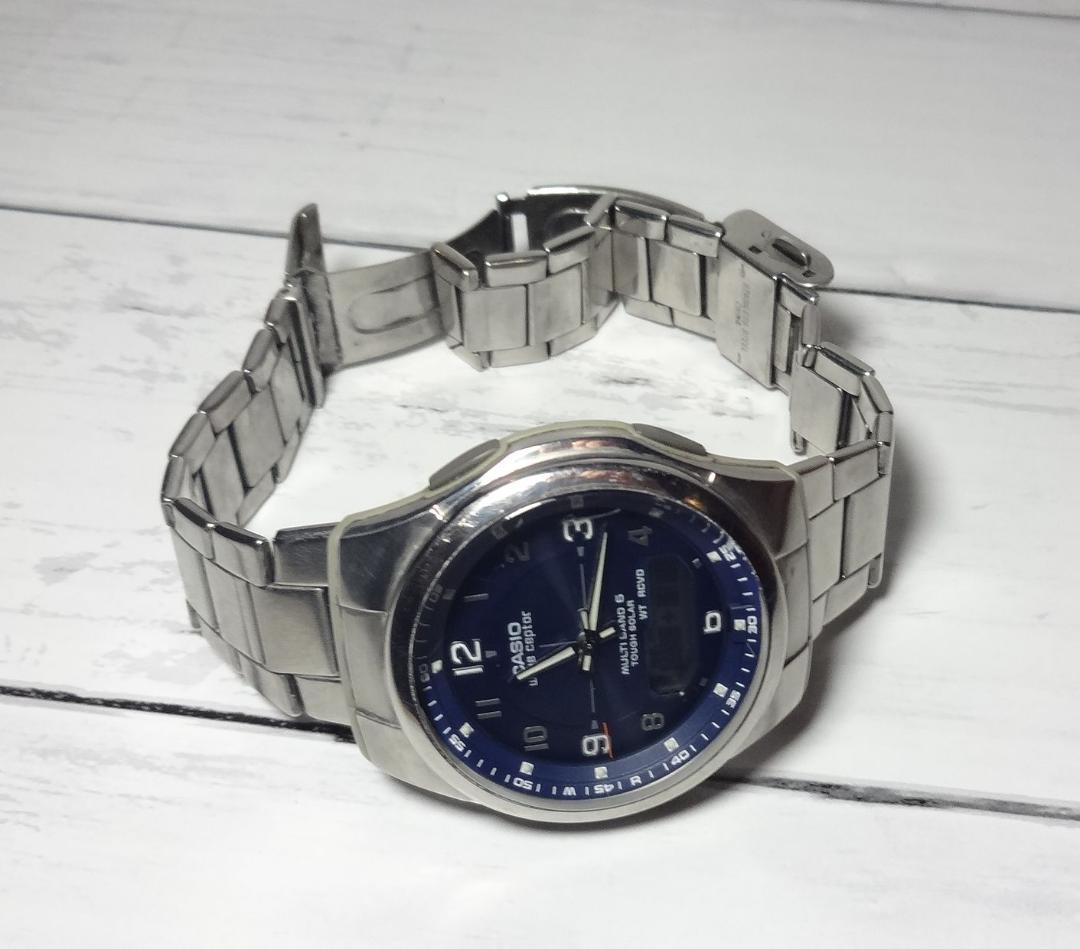 Casio Wave Ceptor WVA-M600 Watch with Navy Dial and Radio-Controlled Solar Power — Japan Import