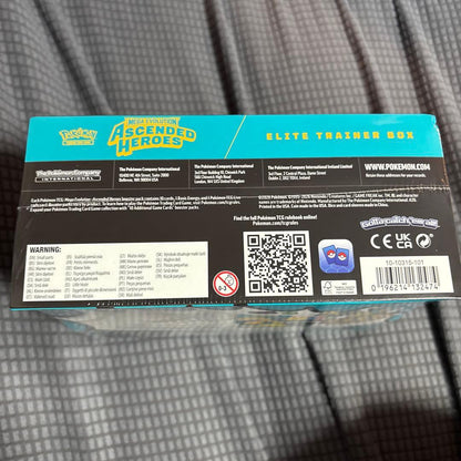 Pokemon Elite Trainer Box Ascended Heroes English Version 2026 unopened with Zekrom promo card and nine booster packs