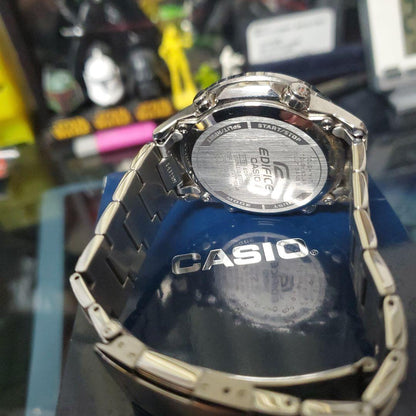 Casio Edifice 5178 JA Solar Radio Watch with Silver Belt and Black Dial — Japan Import