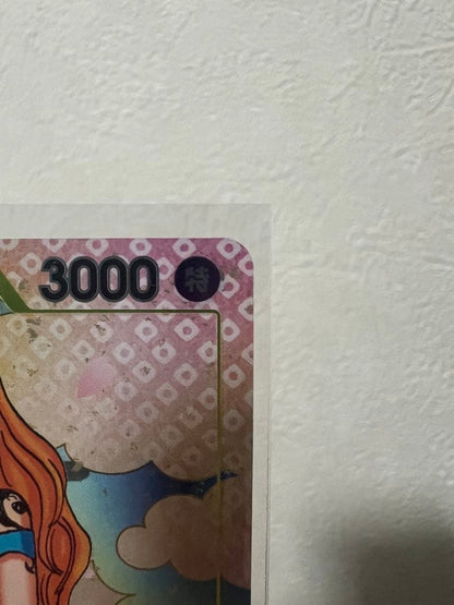 One Piece Nami 2nd Anniversary Promo Card with Japan Import branding featuring Nami character