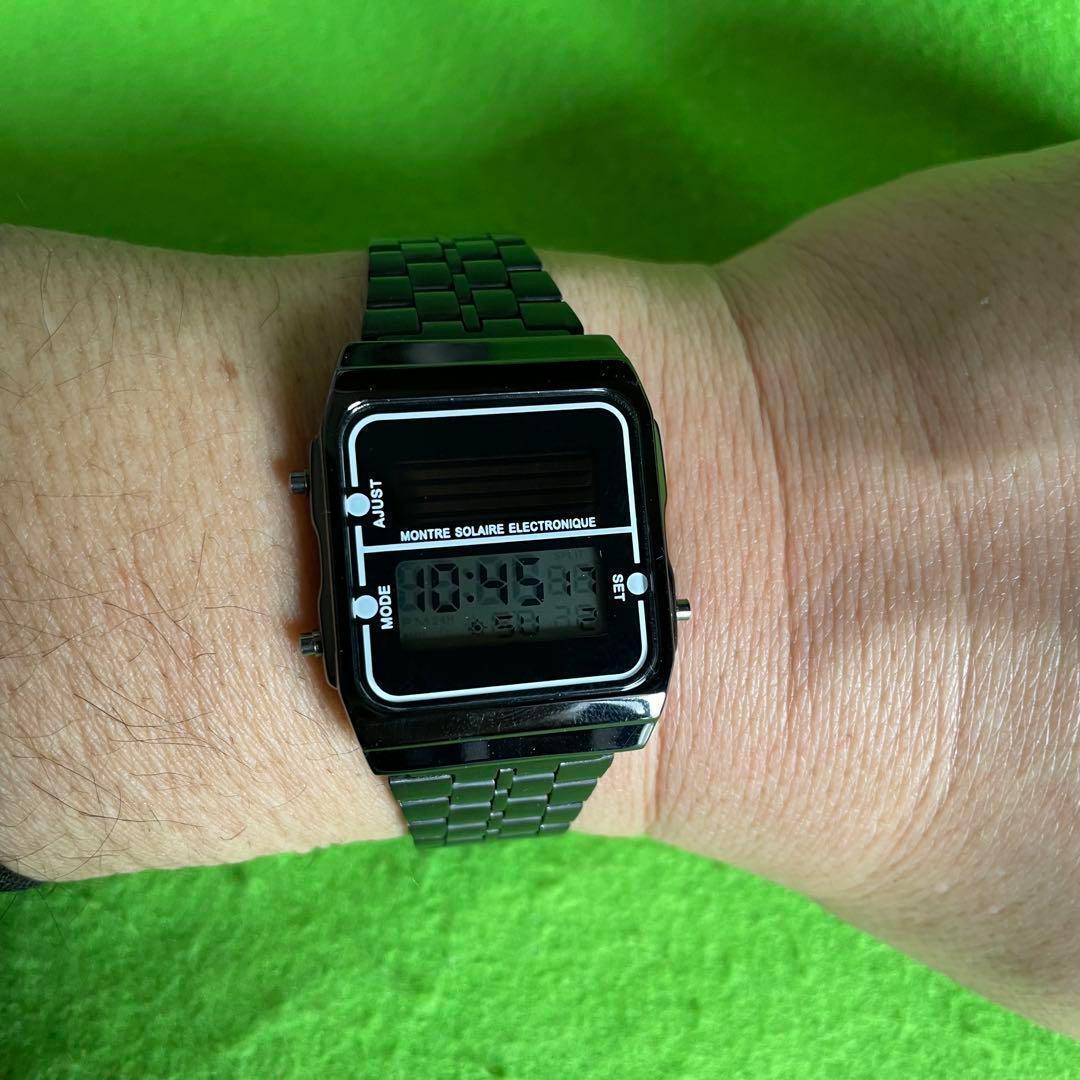 Casio Solar Digital Watch with Black Metal Band Import