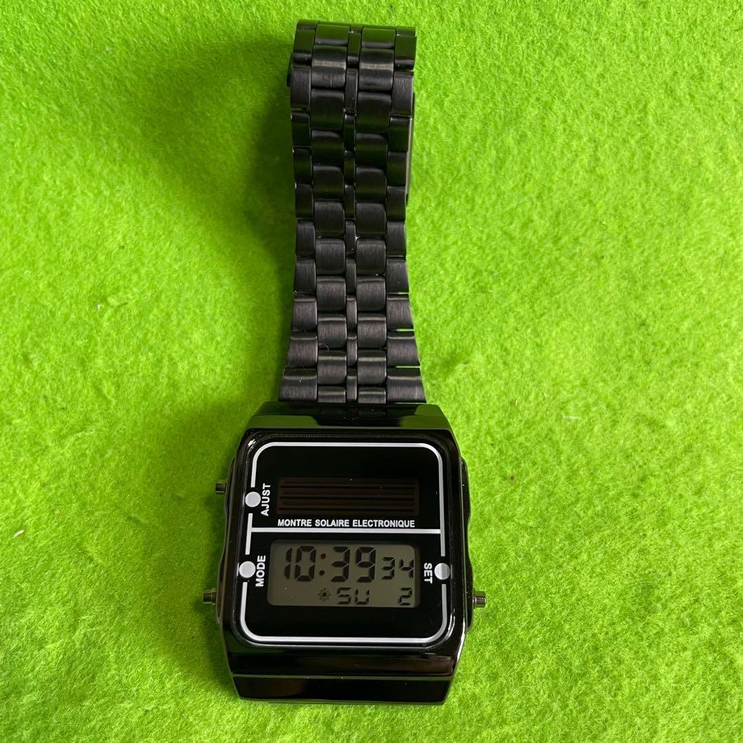 Casio Solar Digital Watch with Black Metal Band Import