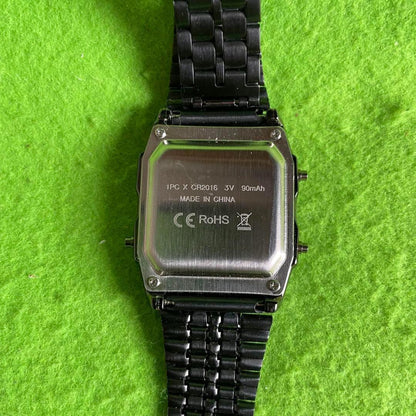 Casio Solar Digital Watch with Black Metal Band Import