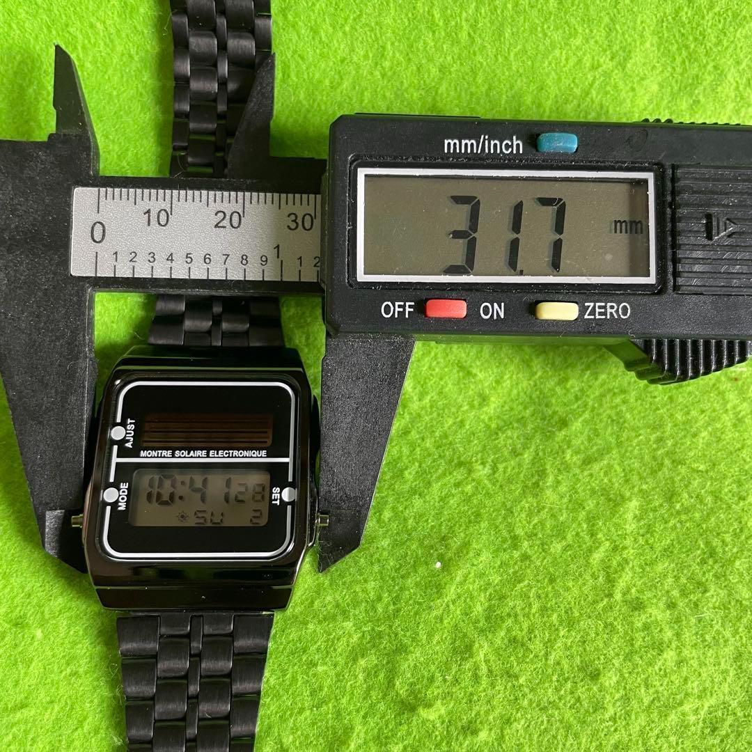 Casio Solar Digital Watch with Black Metal Band Import