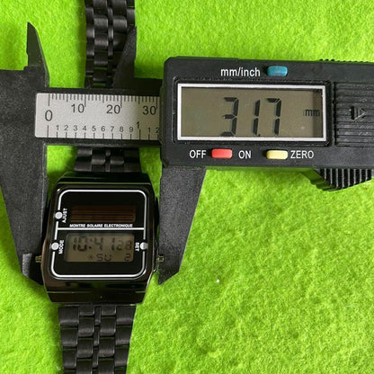Casio Solar Digital Watch with Black Metal Band Import