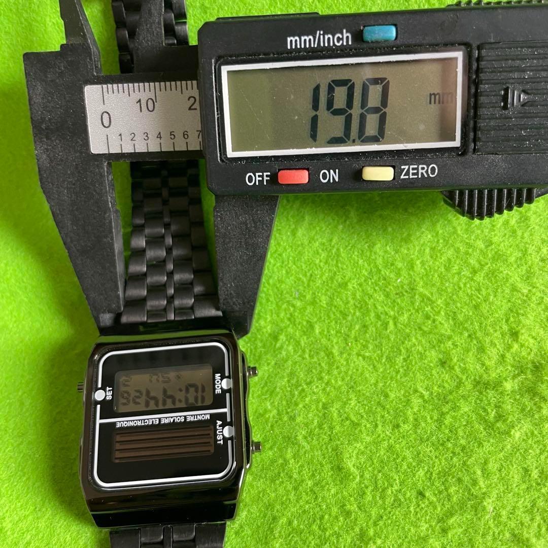 Casio Solar Digital Watch with Black Metal Band Import