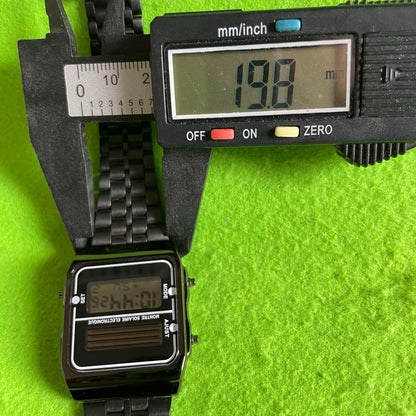 Casio Solar Digital Watch with Black Metal Band Import