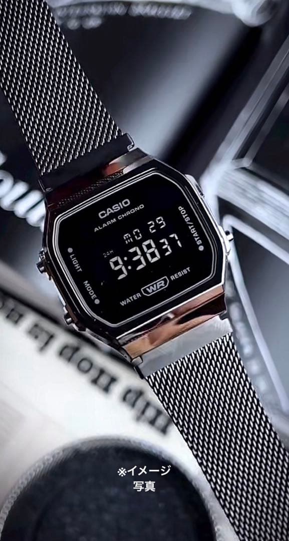 Casio Digital Watch with Mesh Band in Black