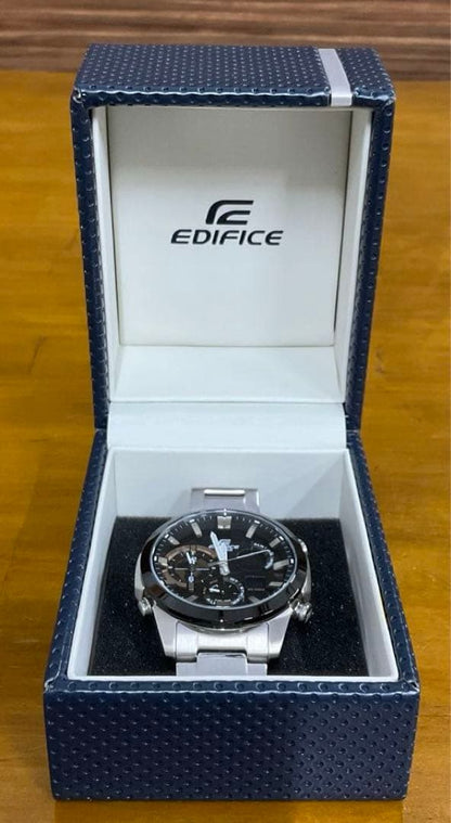 Casio Edifice Era-500DB-1AJF Watch Silver and Black Quartz Round Stainless Steel 10 ATM — Japan Import
