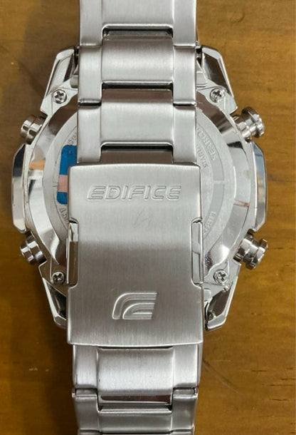 Casio Edifice Era-500DB-1AJF Watch Silver and Black Quartz Round Stainless Steel 10 ATM — Japan Import