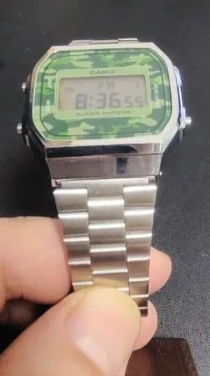 Casio A169WE Camouflage Series Digital Watch with Stainless Steel Band — Japan Import