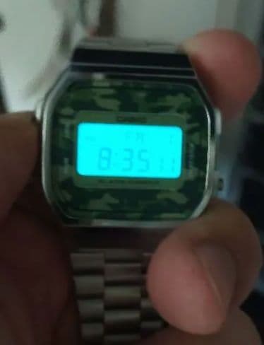 Casio A169WE Camouflage Series Digital Watch with Stainless Steel Band — Japan Import
