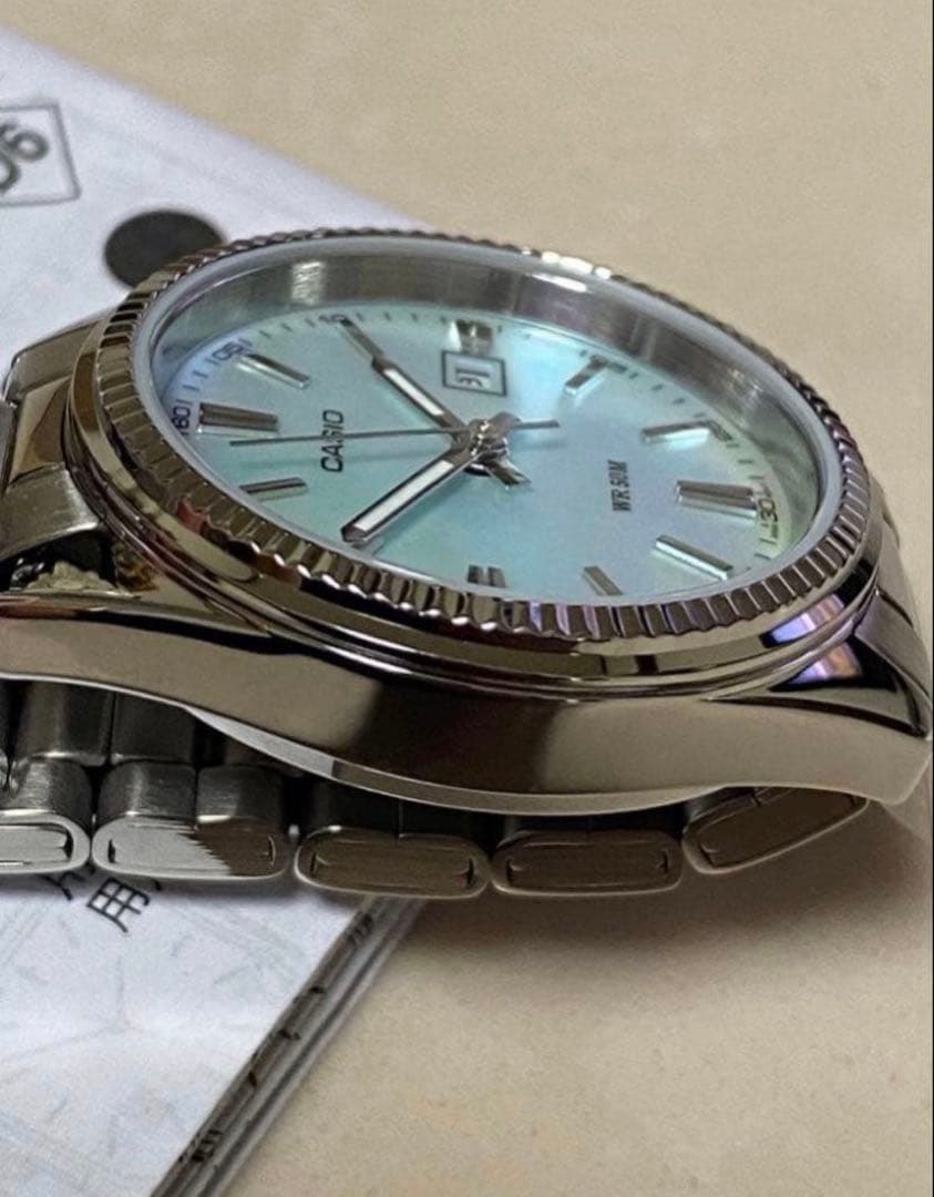 Casio Shell Ice Blue Tiffany Blue Ladies Watch Overseas Model Quartz Water Resistant 5ATM — Japan Import