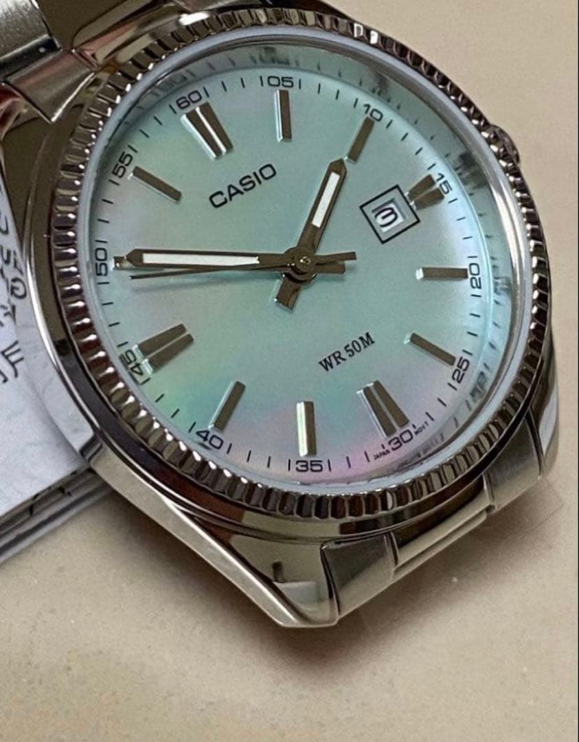Casio Shell Ice Blue Tiffany Blue Ladies Watch Overseas Model Quartz Water Resistant 5ATM — Japan Import