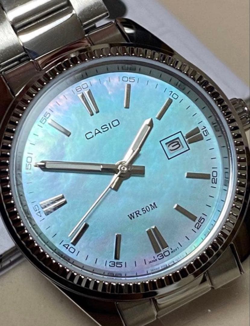 Casio Shell Ice Blue Tiffany Blue Ladies Watch Overseas Model Quartz Water Resistant 5ATM — Japan Import