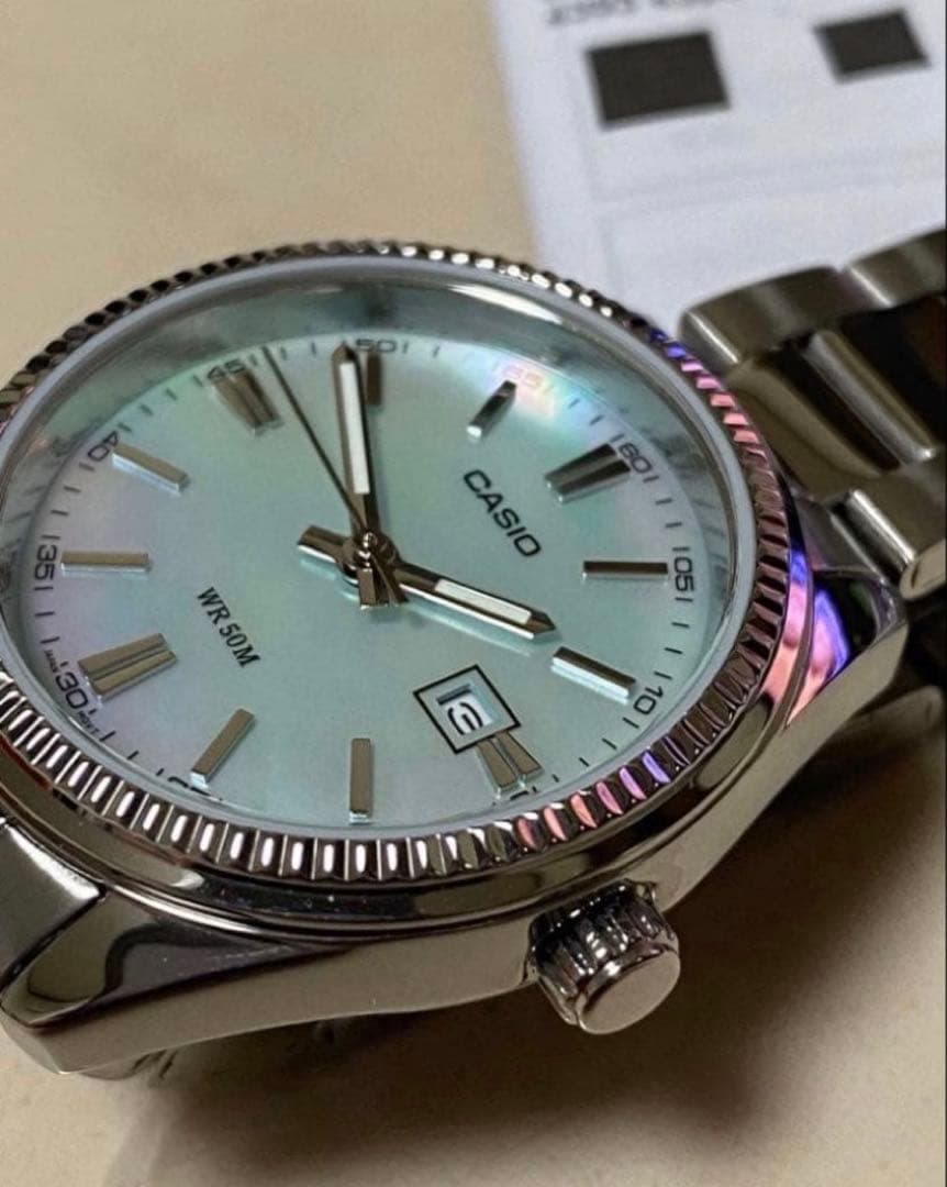 Casio Shell Ice Blue Tiffany Blue Ladies Watch Overseas Model Quartz Water Resistant 5ATM — Japan Import