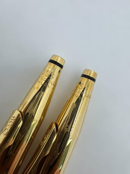 Cross Century 18KT gold filled twist ballpoint pen and stylus set with original case made in USA