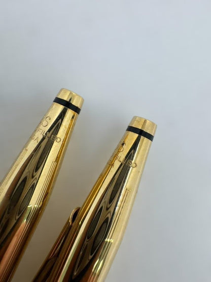Cross Century 18KT gold filled twist ballpoint pen and stylus set with original case made in USA