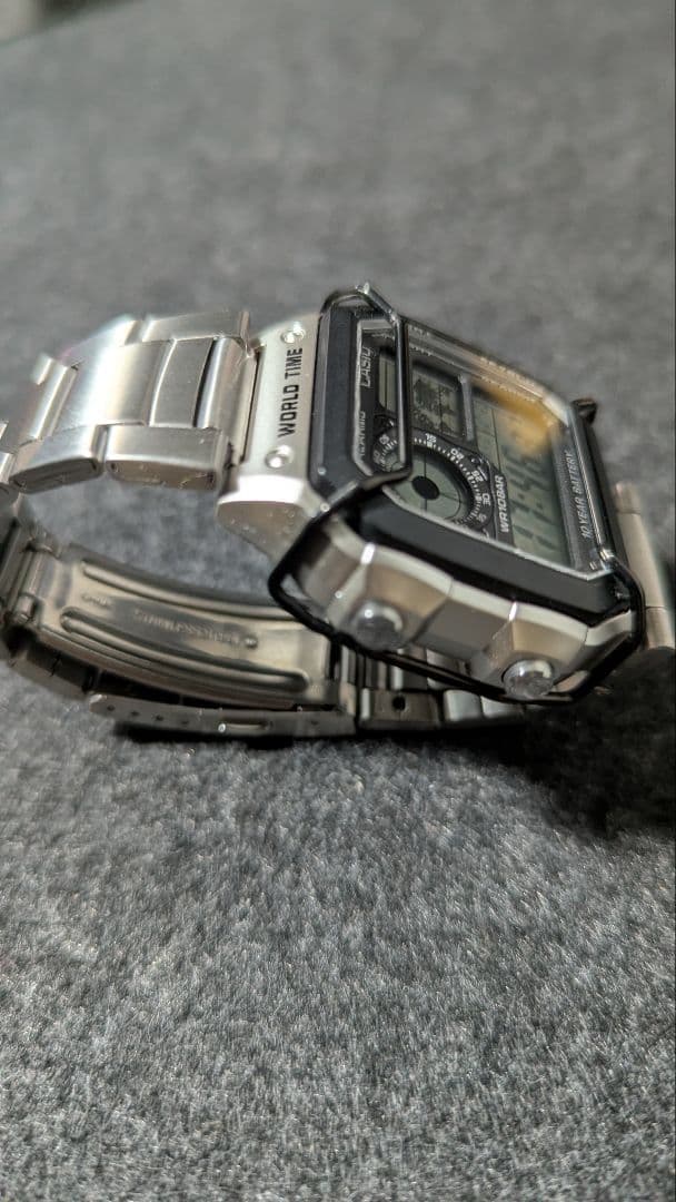 Casio AE-1200WH Watch with Black Glass Protective Part — Japan Import