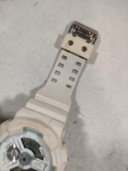 Casio G-Shock GA-110BC Watch with White Resin Band and Analog-Digital Display — Japan Import