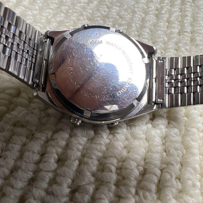 Casio Alarm Chronograph W-250 Vintage Black Gray 1981 Model Japan Import