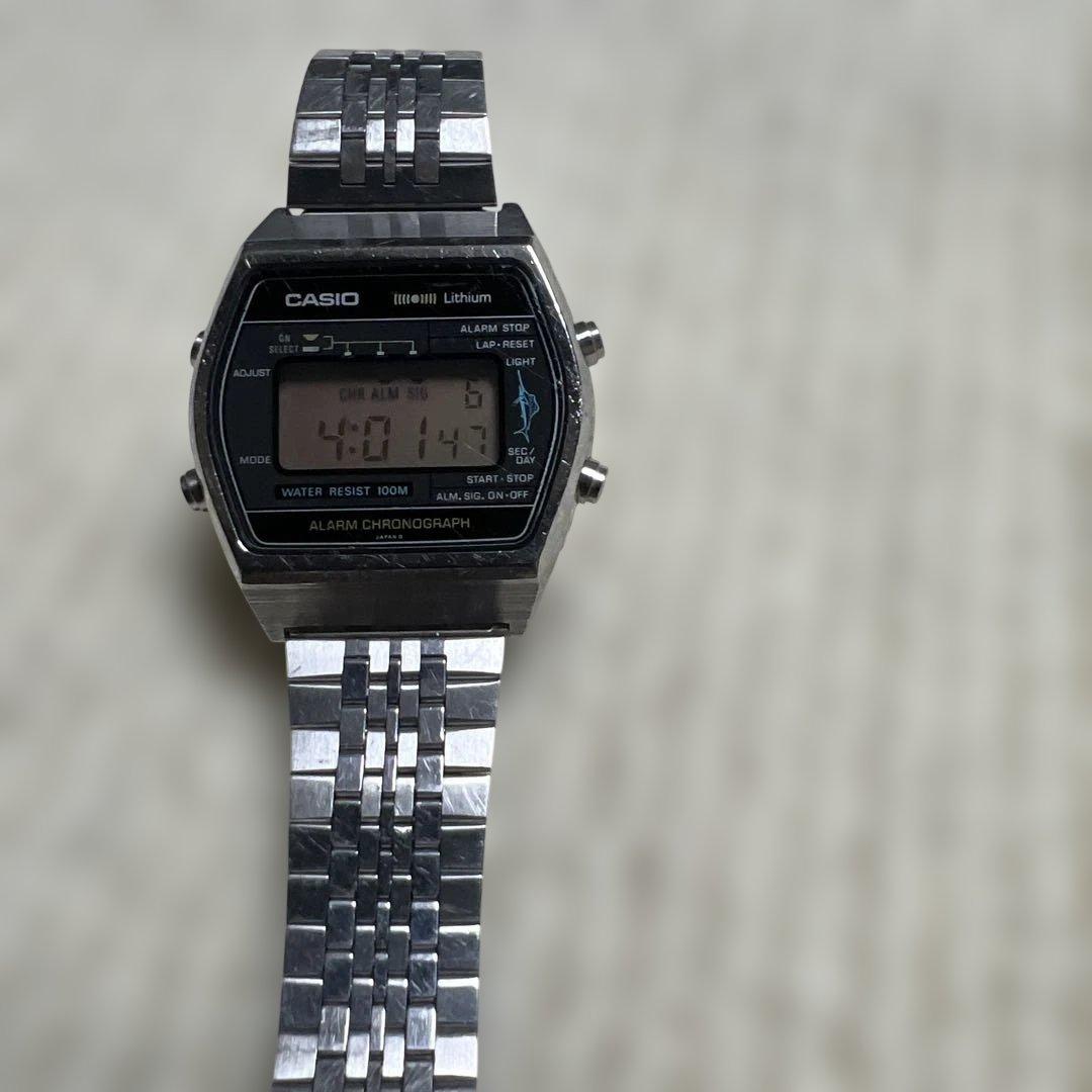 Casio Alarm Chronograph W-250 Vintage Black Gray 1981 Model Japan Import