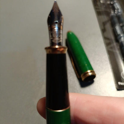 Cross Tulip Collection Jade Fountain Pen with Rare Jade and 22K Gold Leaf — Japan Import