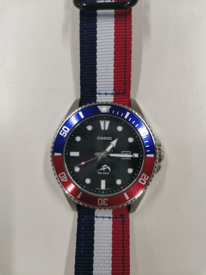 Casio MDV-106-1A2V Overseas Model Quartz Watch with Nylon Strap