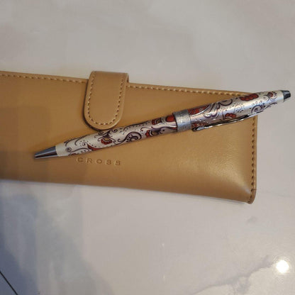 Cross Paisley Pattern Ballpoint Pen with Dedicated Beige Case