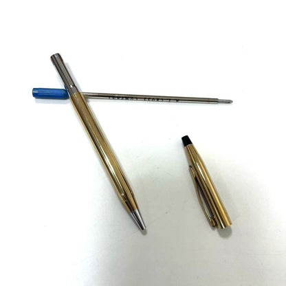 Cross Ballpoint Pen 10KT Gold Filled with Blue Ink and Silver Accents