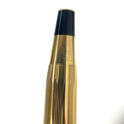 Cross Ballpoint Pen 10KT Gold Filled with Blue Ink and Silver Accents