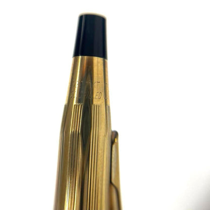 Cross Ballpoint Pen 10KT Gold Filled with Blue Ink and Silver Accents