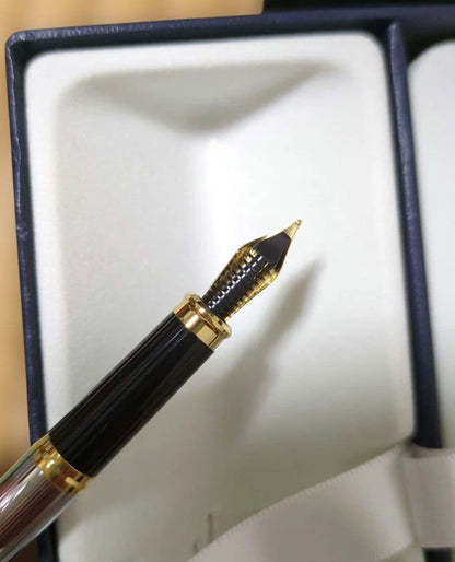 Cross Gift Set Silver Ballpoint Pen Leather Case with Felt Interior - Kobe City Mark — Japan Import