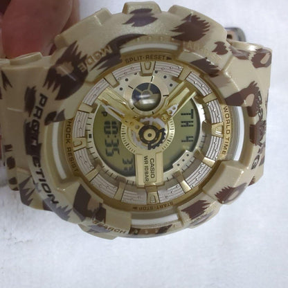 Casio Baby-G BA-110LP Leopard Series Watch with Gold Dial and White Hands — Japan Import