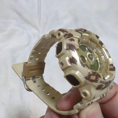 Casio Baby-G BA-110LP Leopard Series Watch with Gold Dial and White Hands — Japan Import