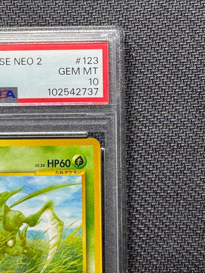 Scyther Neo 2 Series Pokémon card graded PSA 10 from 2000 Japan import with clear photo