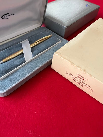 Cross Century 18K Gold Ballpoint Pen Made in USA Model No.8032 with Case — Japan Import